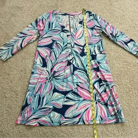 Lilly Pulitzer 3/4 Long Sleeve Amina Multi Neon Print Dress Wm Size Small 29457 - Picture 12 of 15